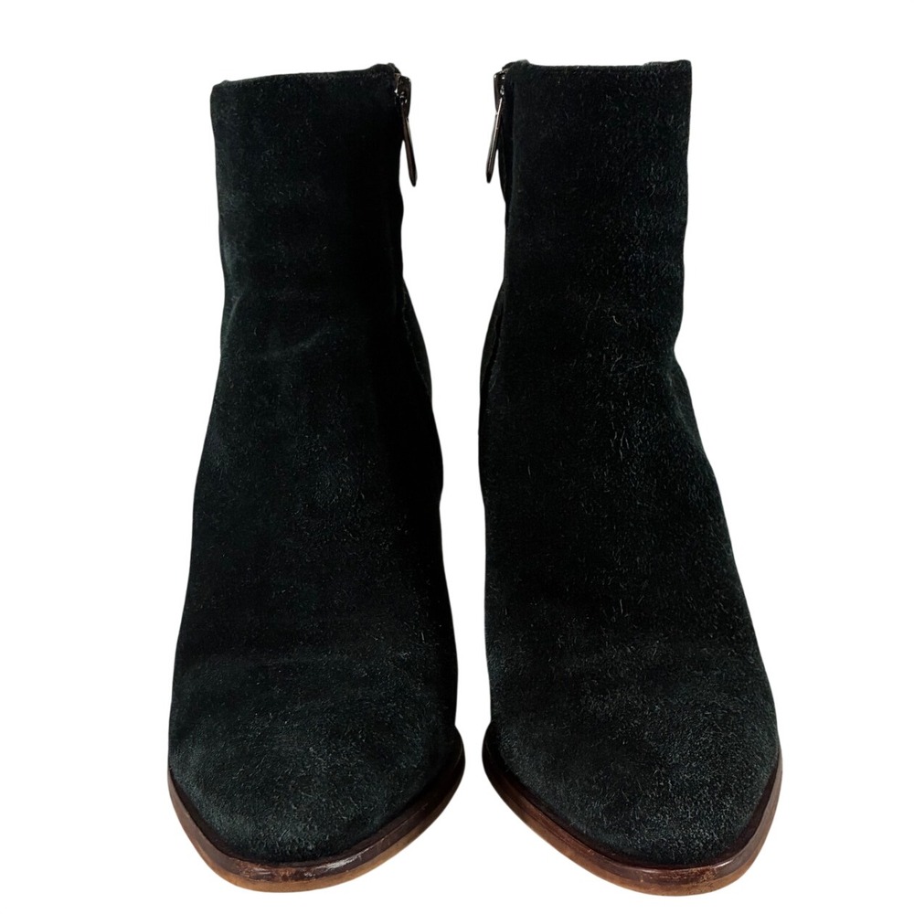Sam Edelman Womens Black Suede Pointed Toe Block Heel Ankle Booties Size 8.5